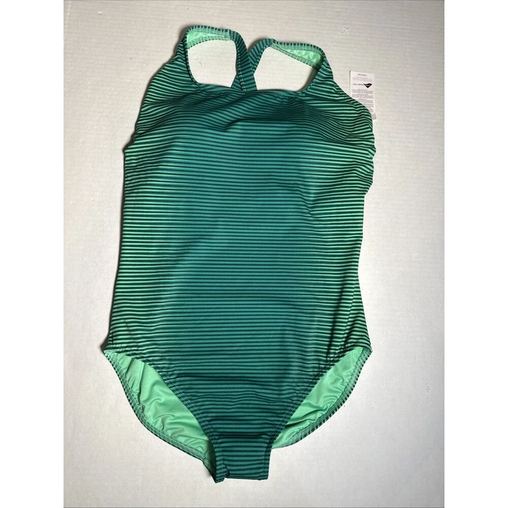NWT Lands' End Womens Tugless Tank Soft Cup One Piece Swimsuit Size 18 Green